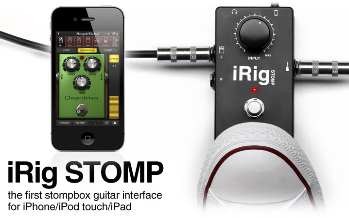 IK Multimedia iRig STOMP脚踩踏板吉他效果器转接口MIDI音乐制作