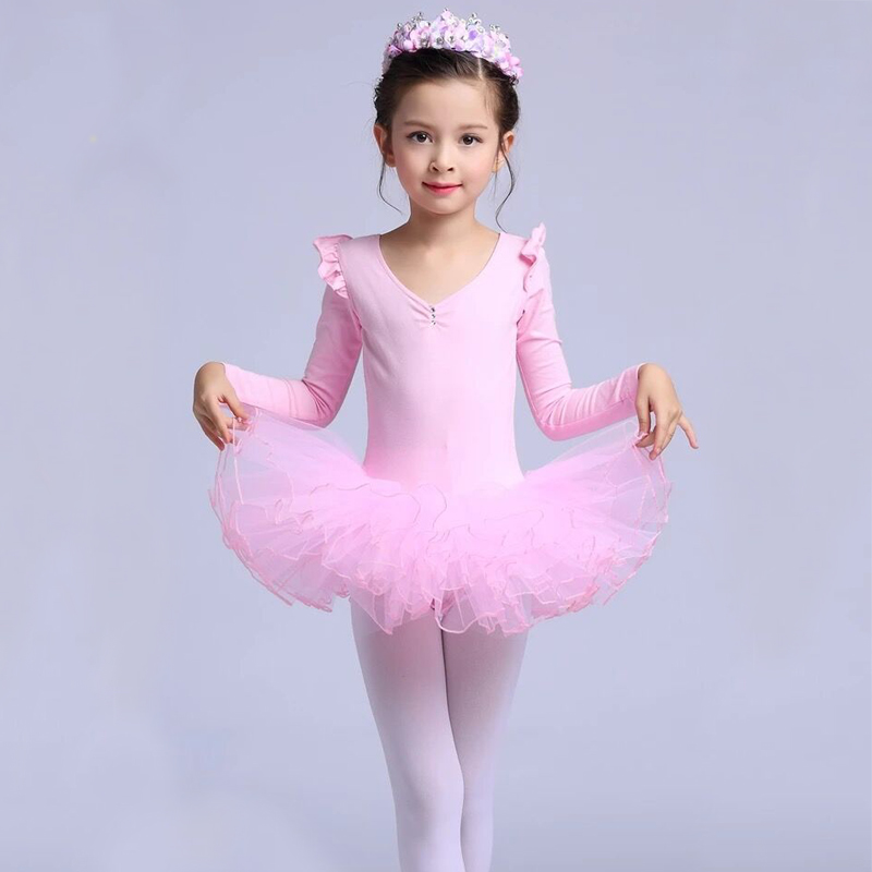 韩版儿童芭蕾舞裙蓬蓬纱裙舞蹈演出服装幼女合唱服练功服女童跳舞