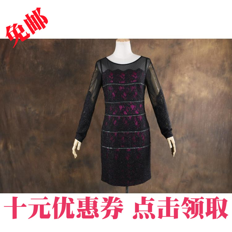 EP雅莹专柜正品高级系列黑色连衣裙G13IC4067A