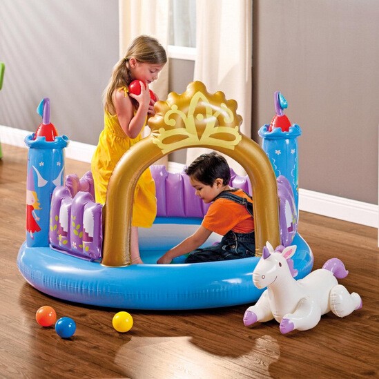 INTEX48669快乐公主女孩魔幻充气城堡球池大型充气玩具魔充气玩具