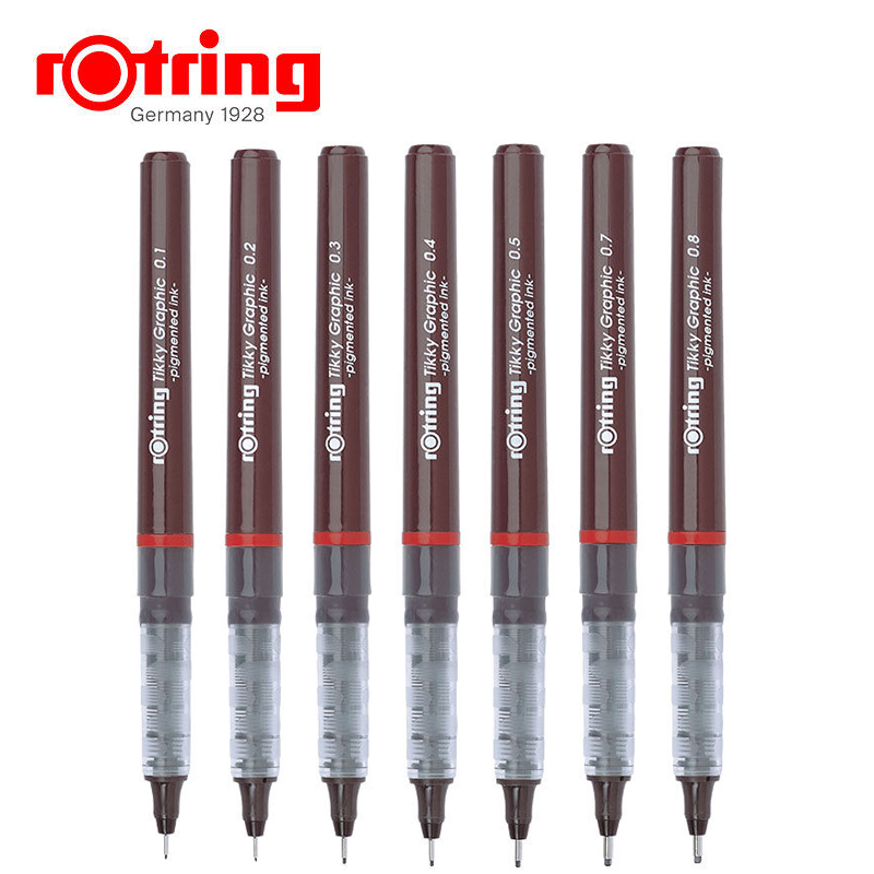 德国Rotring 红环针管笔一次性描图笔漫画勾线笔 0.1-0.8mm绘图笔