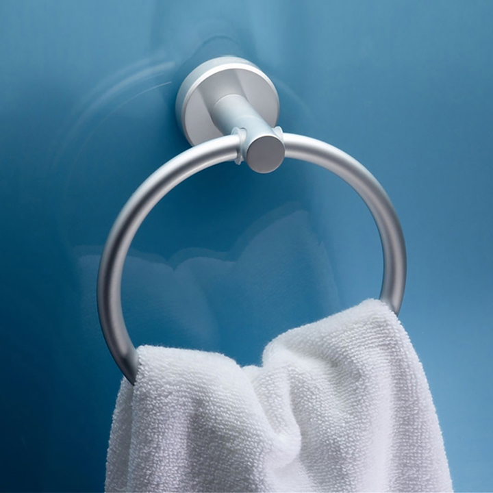 浴室毛巾环太空铝合金晾毛巾架打孔卫生间毛巾圈架卫浴五金挂件