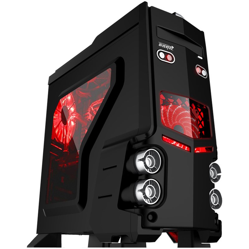 游戏悍将 霸道1 豪华黑装 中塔式 侧透机箱 支持ATX 水冷机箱