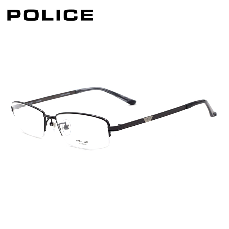 POLICE警察眼镜框 超轻男款纯钛半框眼镜框近视眼镜架 VPL182K
