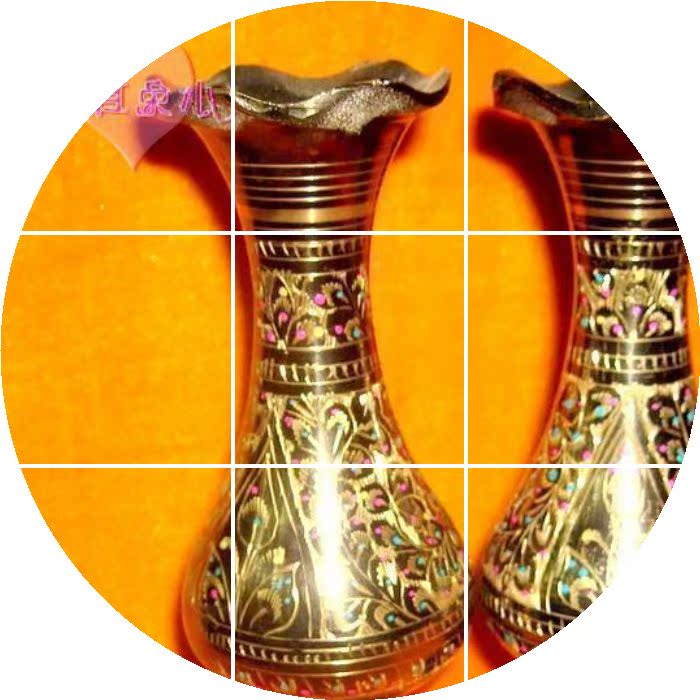巴基斯坦铜器 彩点小花瓶 特色手工艺品欧式风格摆件特价包邮