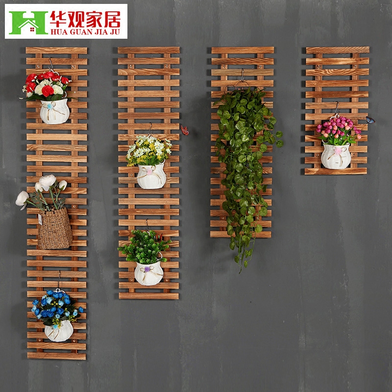实木墙上花架欧式阳台客厅壁挂墙植物架悬挂式绿萝墙壁吊兰花盆架