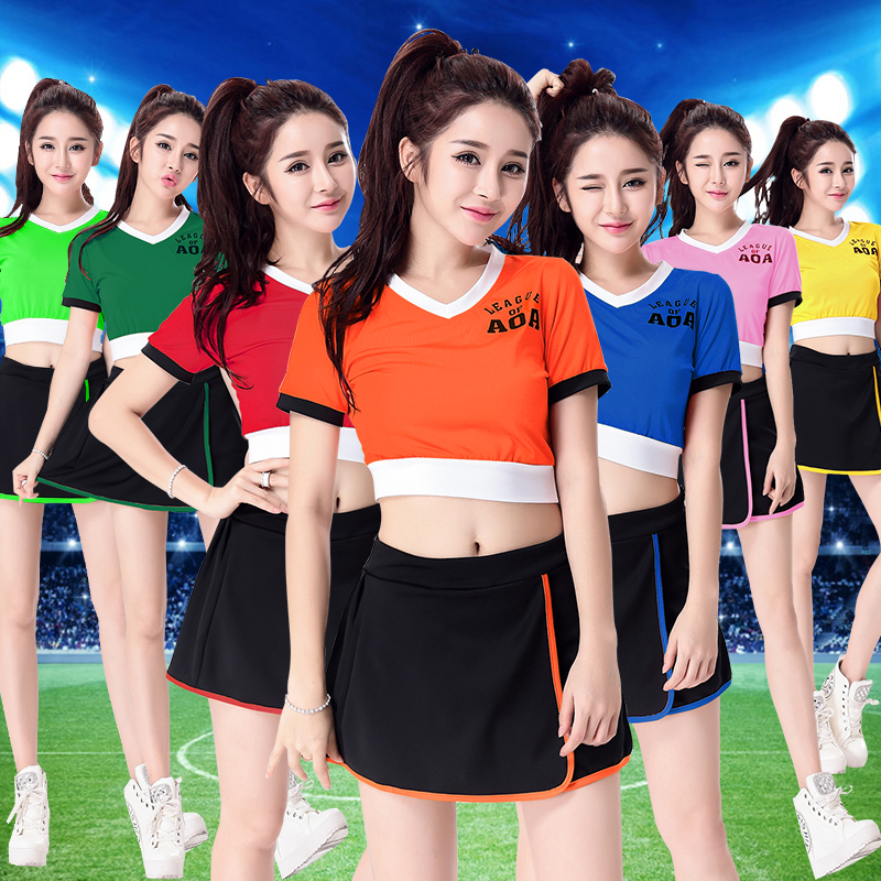 韩国舞蹈女团学生啦啦操演出服拉拉队同款足球宝贝啦啦队表演服装