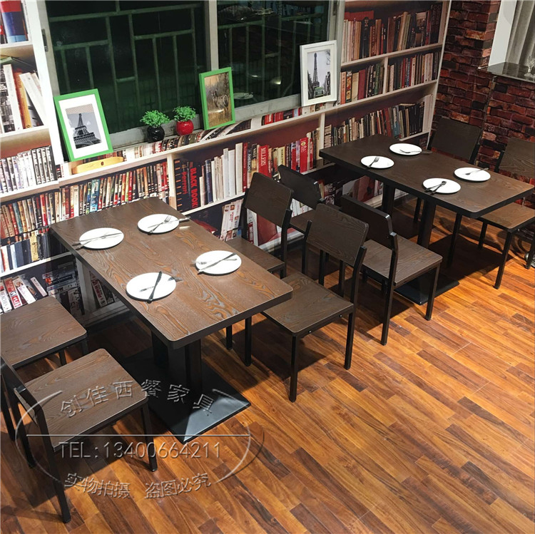 实木复古咖啡厅沙发奶茶甜品店西餐厅茶餐厅酒吧卡座沙发桌椅组合