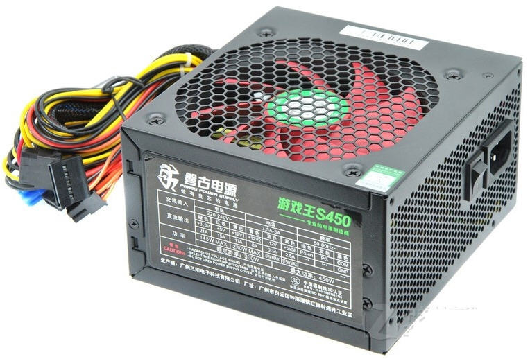 充新磐古游戏王S450 峰值450W电源三年质保 额定300W 正品 CPU 8P
