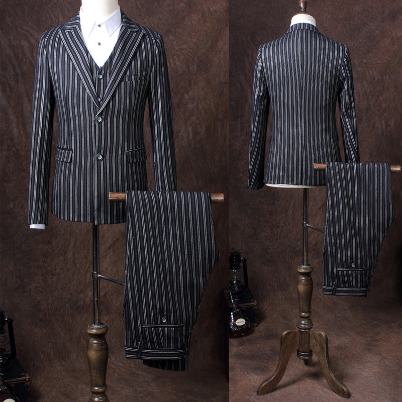 2016新款男士西服套装三件套四季韩版修身小西装401-TJ06-P160