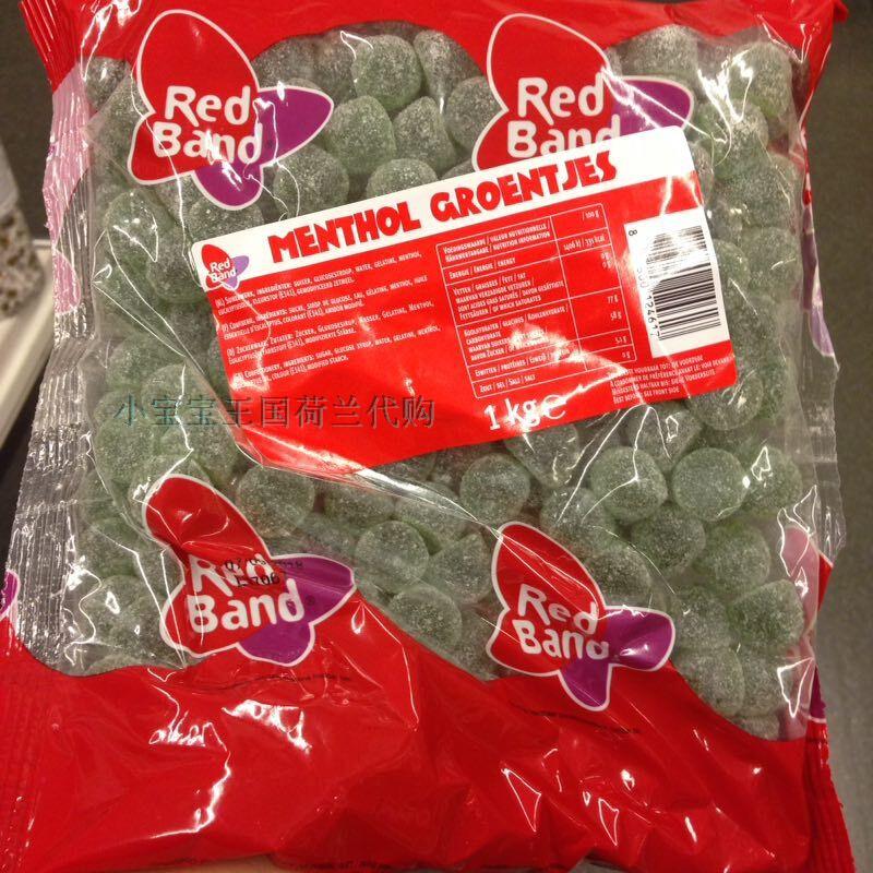 【现货】荷兰Red Band纯天然绿色薄荷软糖 1公斤装  非常清凉
