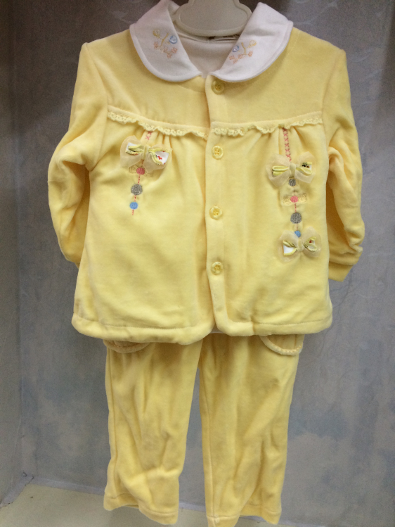 2015婴幼儿0-2岁女童天鹅绒三件套新款卡啦飞包邮