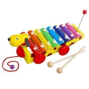 乐木打击小木琴拖拉八音敲琴益智婴幼儿童0-1-2-3岁乐器玩具包邮
