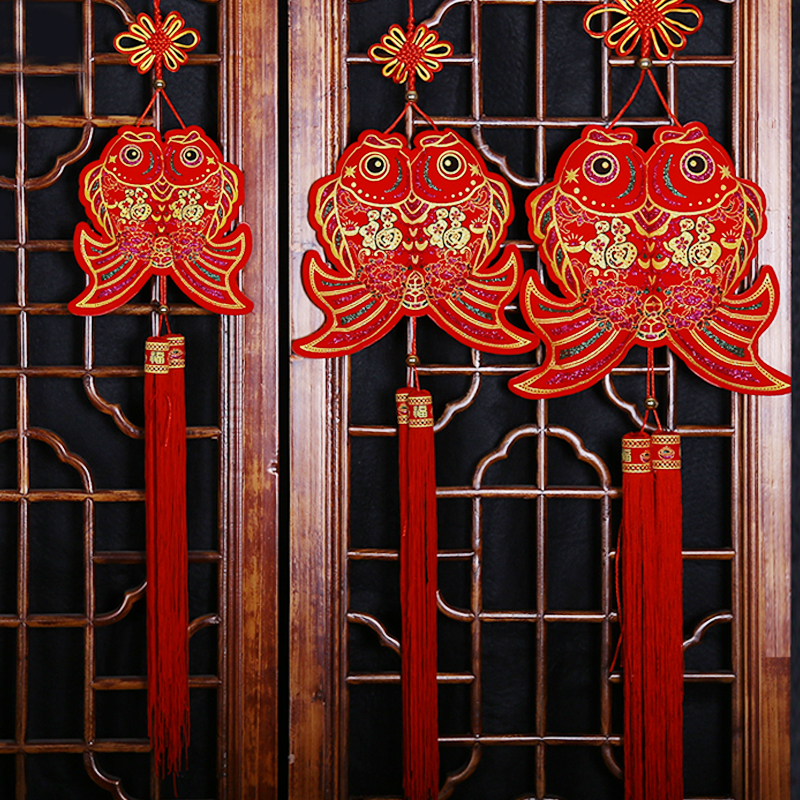 菲寻 元宝葫芦中国结挂件春节新年挂饰年年有余年货大号室内挂件