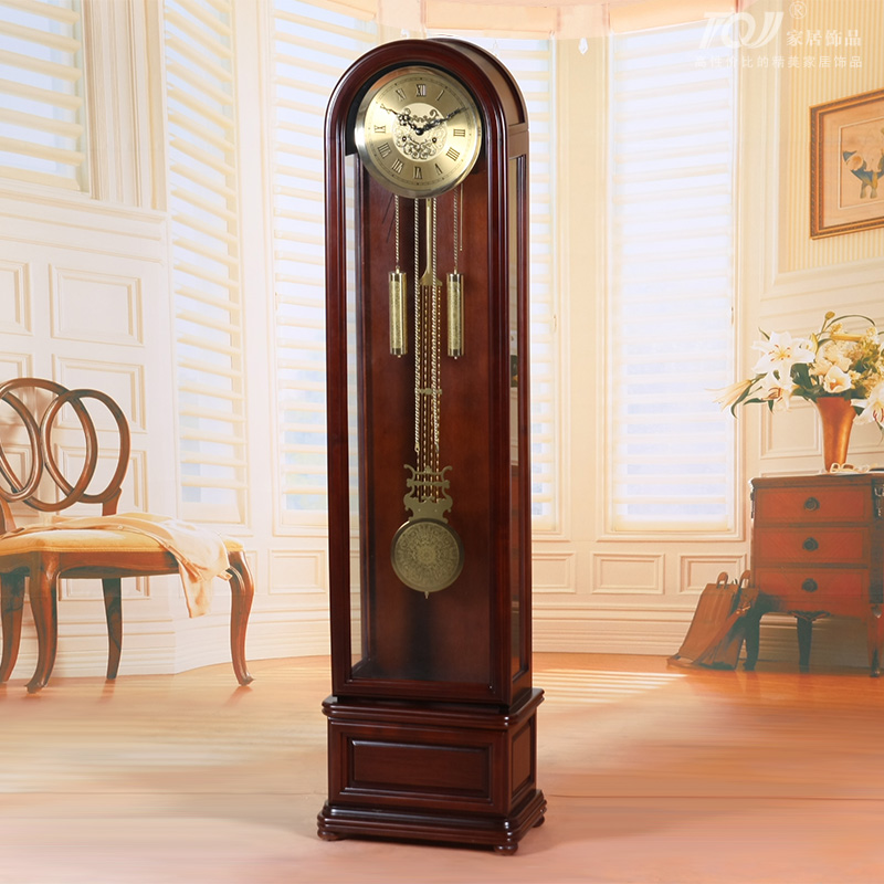 包邮超大号实木欧式机械落地钟复古风格座钟时钟摆钟客厅钟表0816