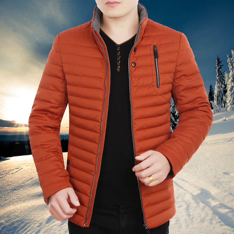 2016男士冬装新款羽绒服轻薄休闲修身外套保暖时尚羽绒服立领潮