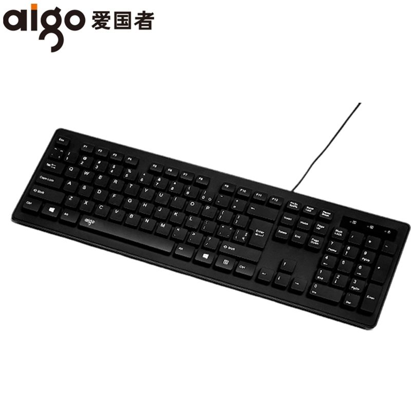 aigo/W815 有线键盘USB电脑台式笔记本家用办公游戏防水