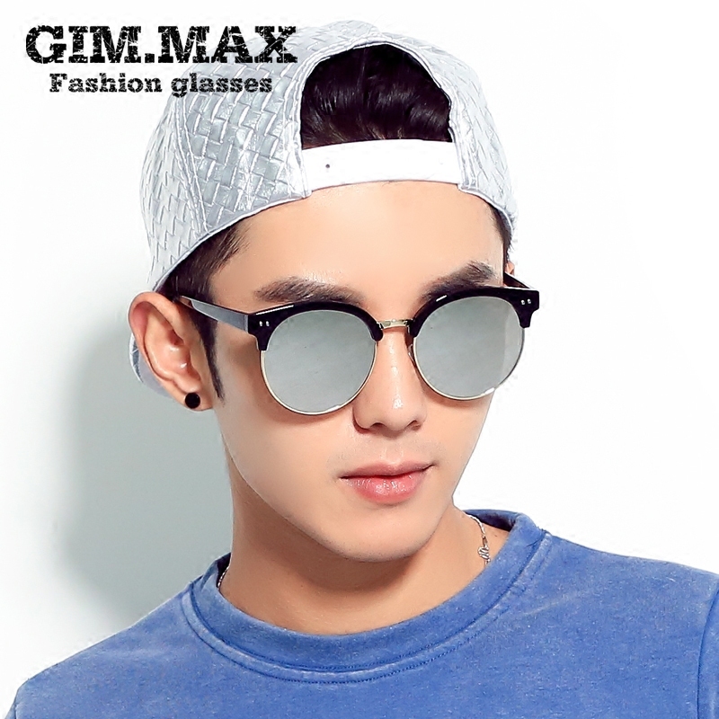 GIMMAX大框圆偏光太阳镜男彩膜反光个性复古黑超墨镜女 潮人眼镜