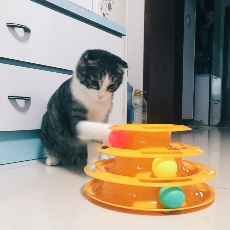 宠物猫转盘猫咪玩具转盘球三层益智宠物玩具球逗猫猫抓盘24省包邮