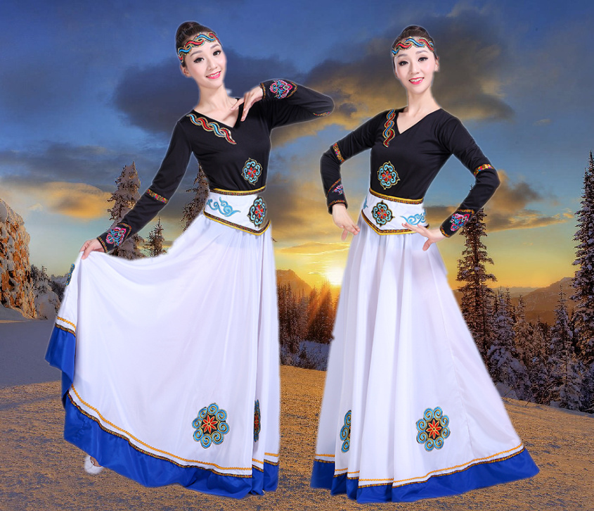 新款蒙古族练习裙上衣女成人 新疆舞蹈上衣 维族彝族练习课堂上衣