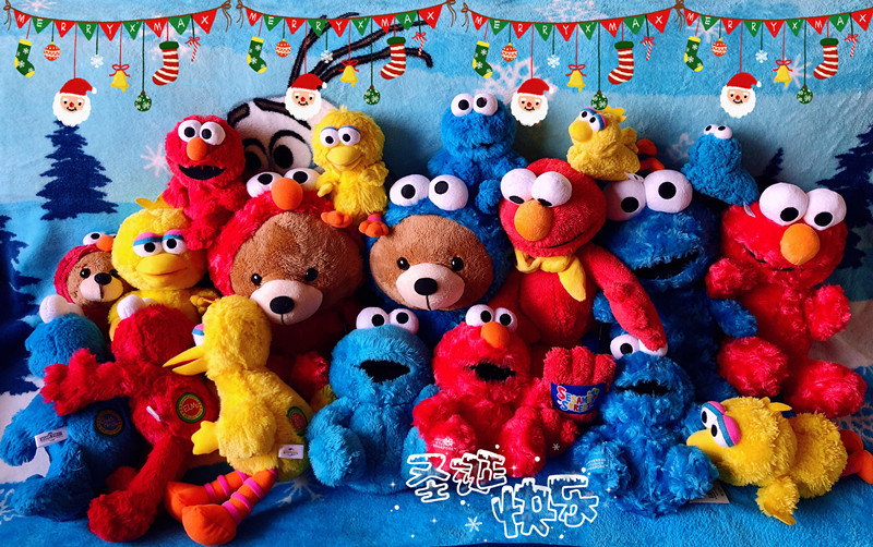 日本环球影城芝麻街Sesame Street艾莫Elmo圣诞礼物毛绒公仔玩具