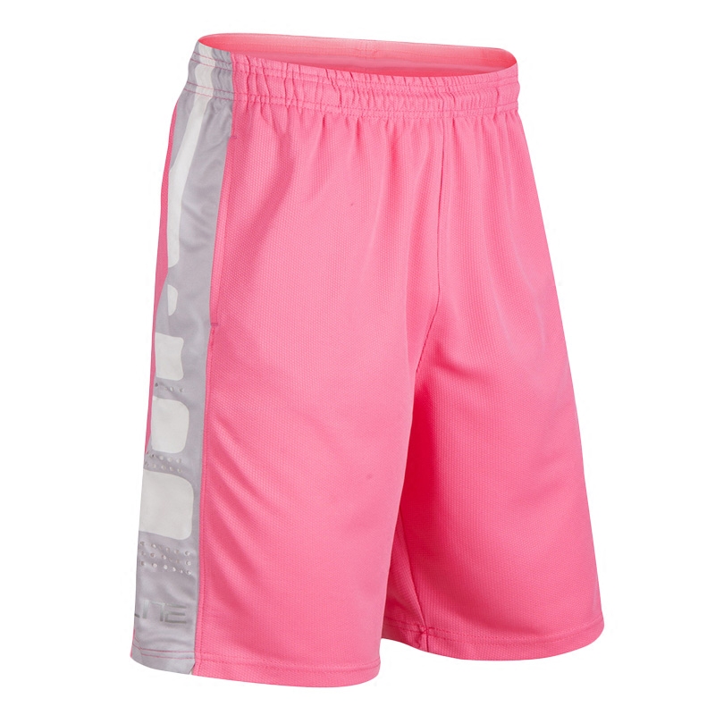 精英篮球短裤男乳腺骚粉红色健身训练运动休闲短裤宽松跑步五分裤
