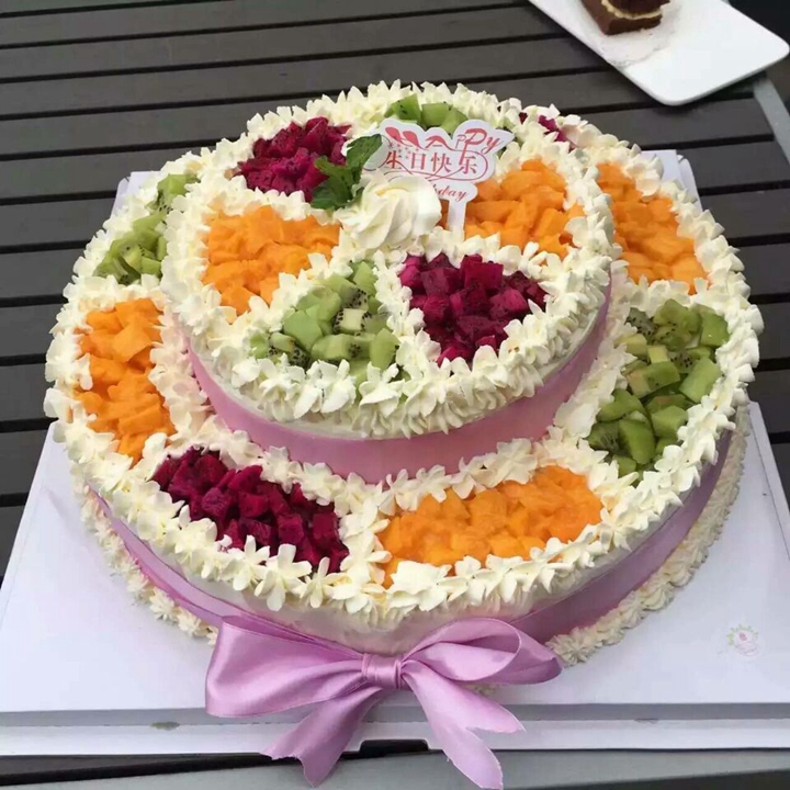 双层多层生日蛋糕水果创意定制12寸14寸南京长沙西安全国同城配送