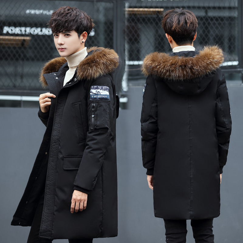 2017冬季新款男士青年棉衣外套羽绒棉服男中长款韩版棉袄男装加厚