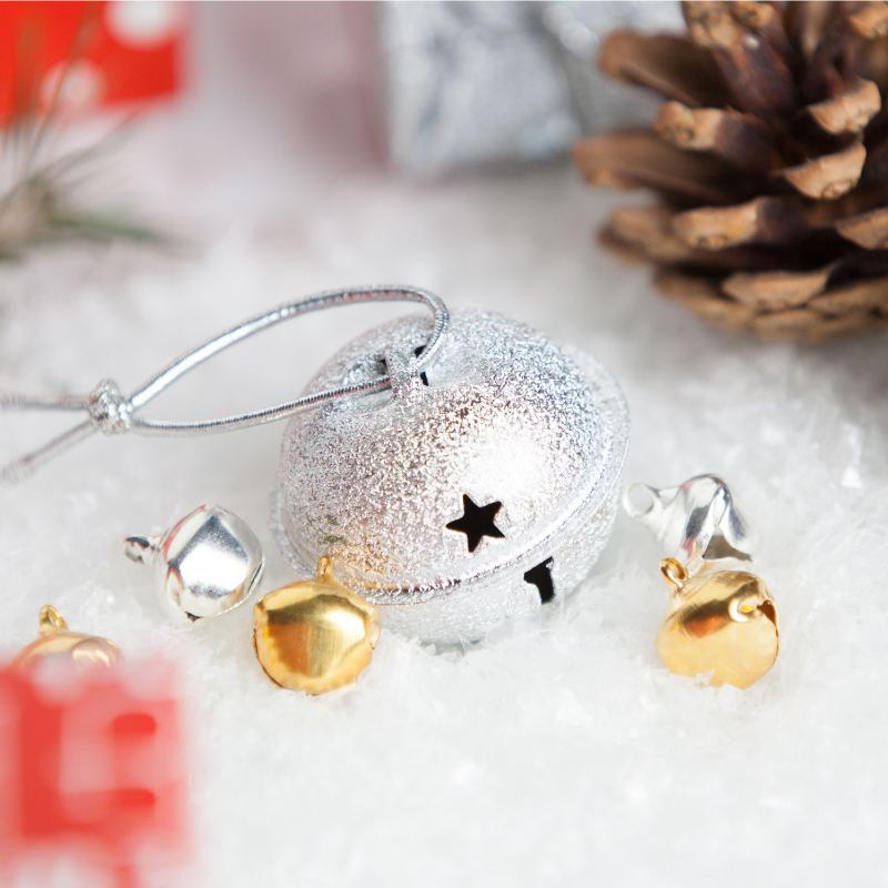 圣诞节装饰品金色铃铛小挂件圣诞铃铛吊饰圣诞树装饰用品花环配件