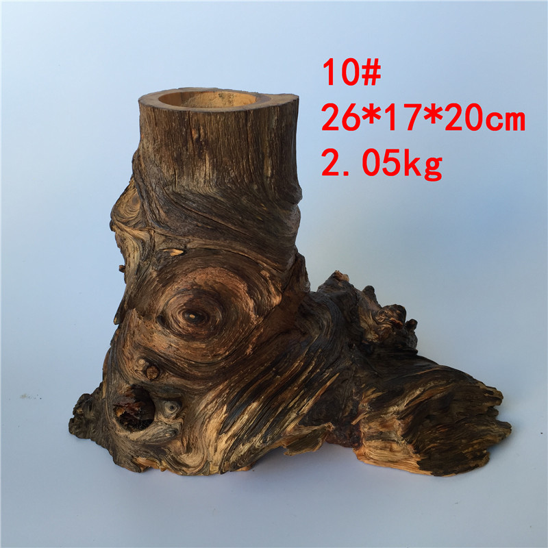 琥珀木红松明子根艺天然根雕木雕自然原木随型实木笔筒多肉花盆