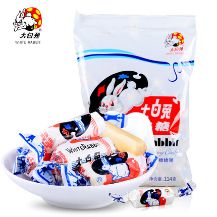 上海特产大白兔奶糖果袋装114g休闲零食喜糖硬糖送礼生日礼物