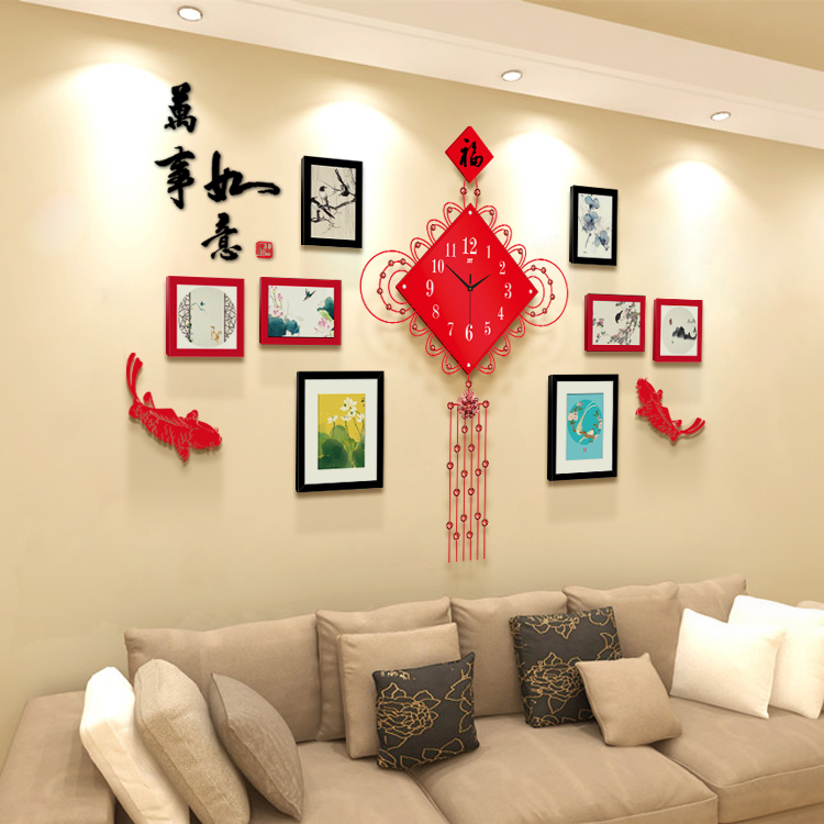 照片墙装饰现代简约装饰挂墙组合大创意个性餐厅客厅中国风相框墙