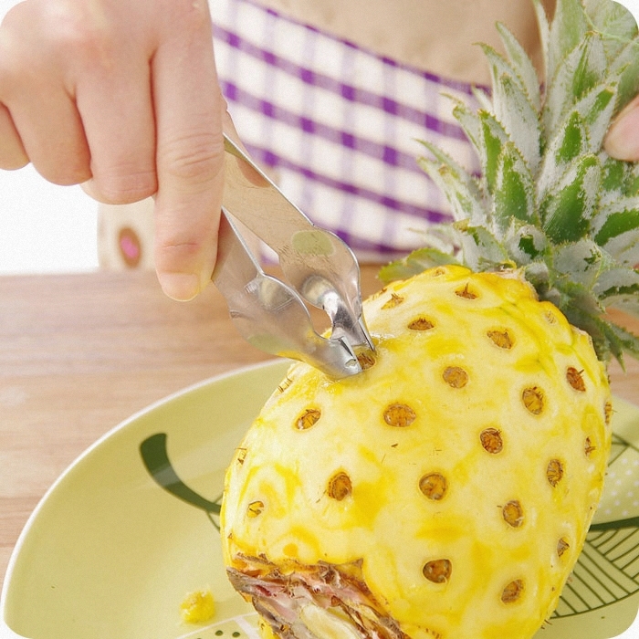 不锈钢菠萝夹去眼夹菠萝去籽起钉刀创意厨房小工具菠萝去籽夹子