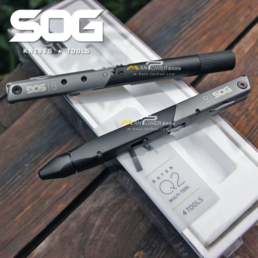 SOG索格新品Q1/Q2笔形随身多功能工具战术笔;剪刀/手电等