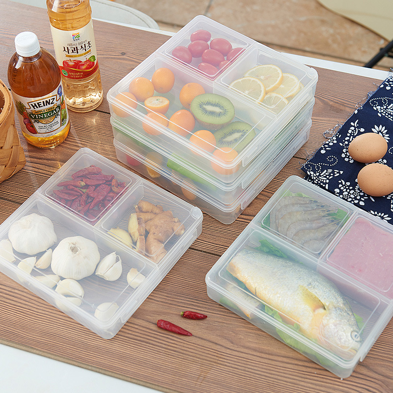 厨房收纳盒日式塑料剩饭剩菜防串味饭盒微波炉冰箱盒分隔保鲜盒