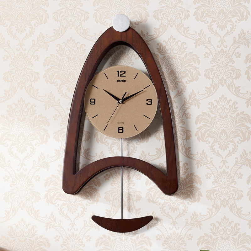 CNTOP钟表设计感静音创意挂钟现代简约 卧室客厅创意钟石英摆钟