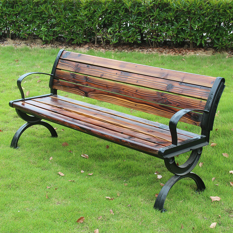 公园椅户外长椅子防腐实木休闲椅室外庭院有无靠背长凳子铁艺铸铝