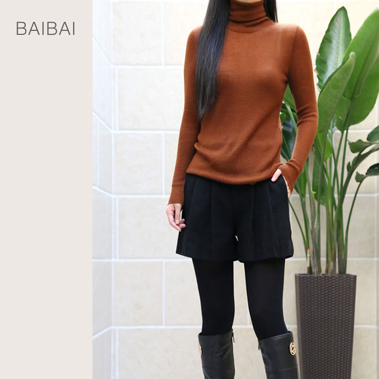 baibai 这一件可能你会很爱！微透视时尚简约高领纯色羊绒针织衫