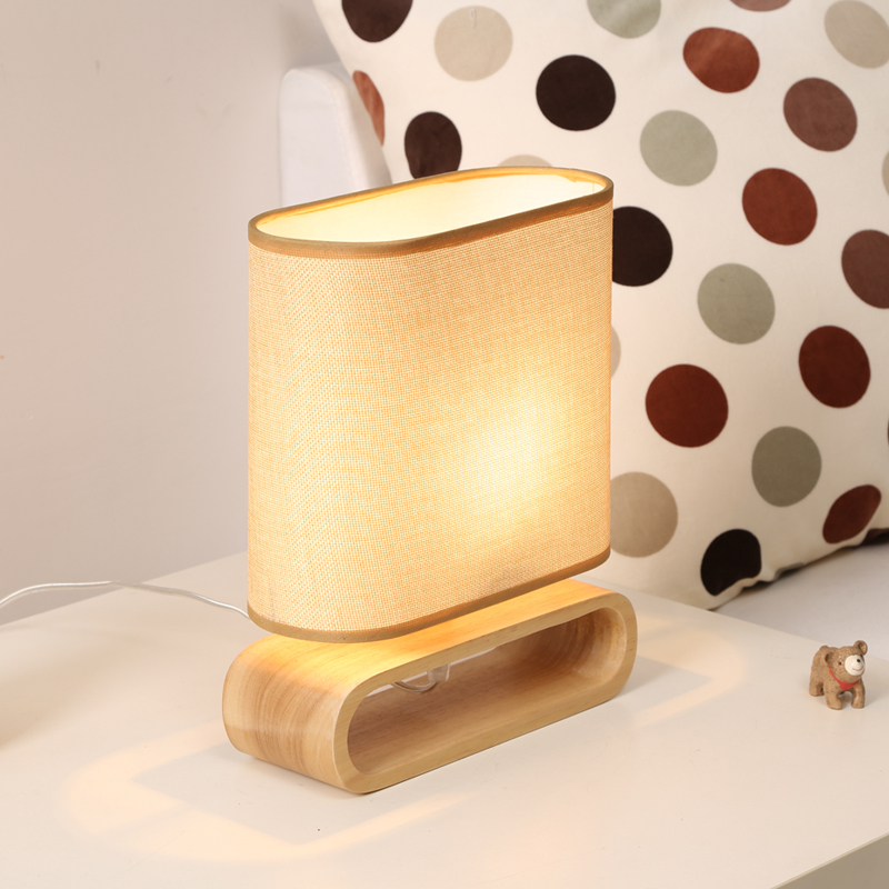 日式MUJI台灯卧室床头灯创意个性北欧式现代简约可调光实木小台灯