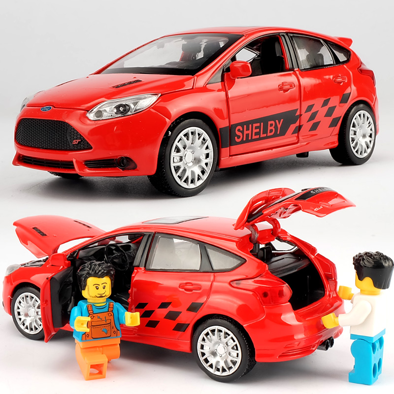 福特福克斯ST合金车模型 嘉业1:30儿童玩具 仿真声光回力小汽车模