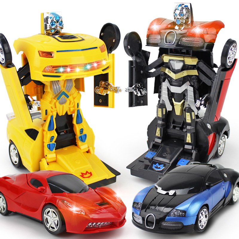电动万向非遥控汽车赛车大黄蜂机器人自动变形金刚5儿童玩具汽车
