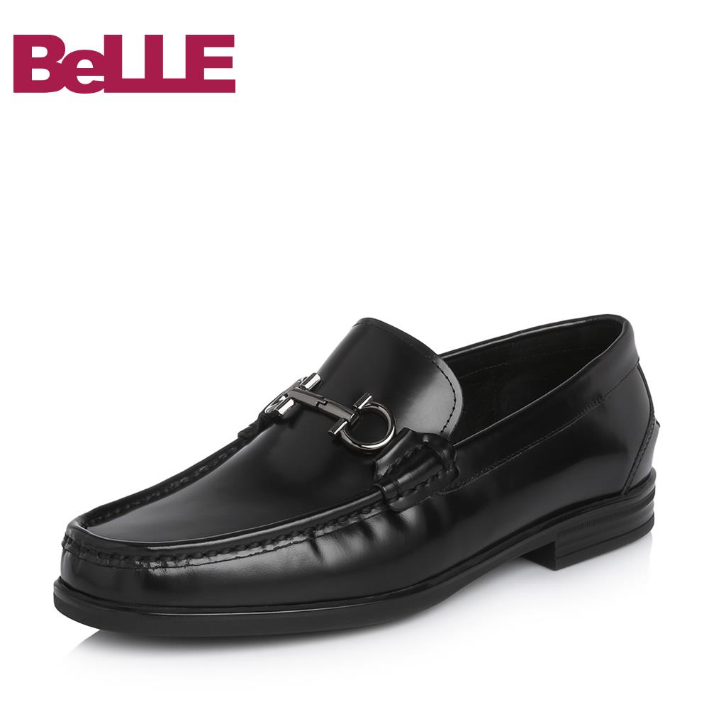 Belle/百丽2018春季新品专柜同款光牛牛皮男乐福鞋皮鞋39Z17AM8