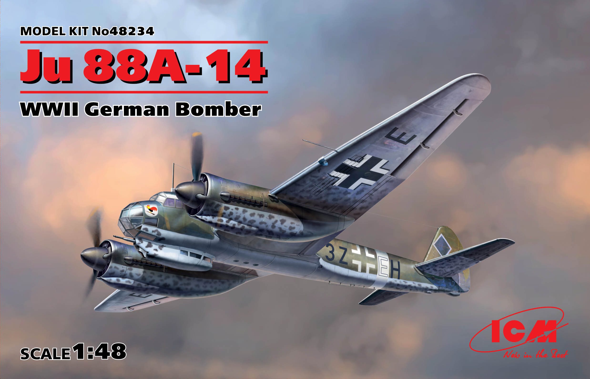 ICM拼装飞机模型48234 1/48 二战德国U88A-14轰炸机