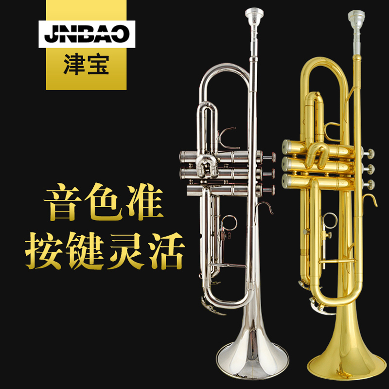 津宝JBTR-300小号乐器金色银色降B调儿童初学演奏考级漆金管