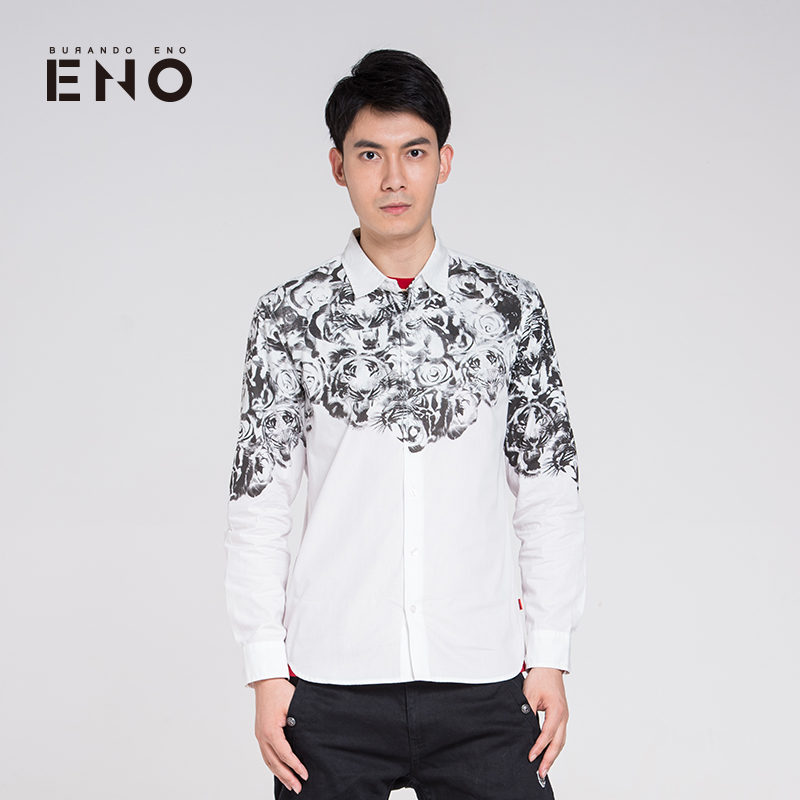 BURANDO ENO设计师潮牌男式个性时尚印花衬衫型男衬衣 E5WT21801