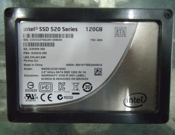 Intel/英特尔 520 120GB 2.5in SATA 6G固态硬盘SSD 另有60G 180G
