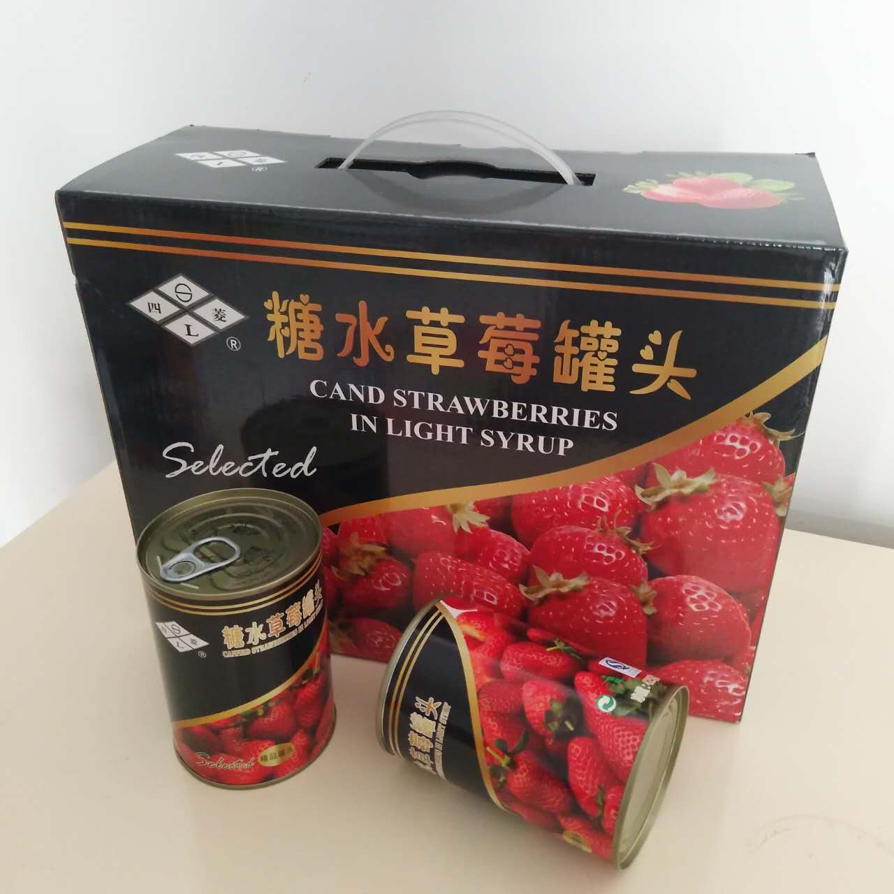 砀山四菱糖水草莓罐头新鲜水果生产整箱12罐每罐425克多省包邮