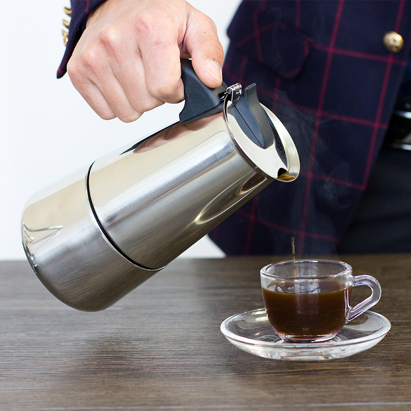 包邮 正品 不锈钢摩卡壶 意式特浓香 煮咖啡壶 家用煮咖啡机