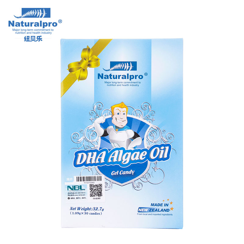 纽贝乐 新西兰进口儿童海藻油DHA凝胶糖果 30粒/瓶