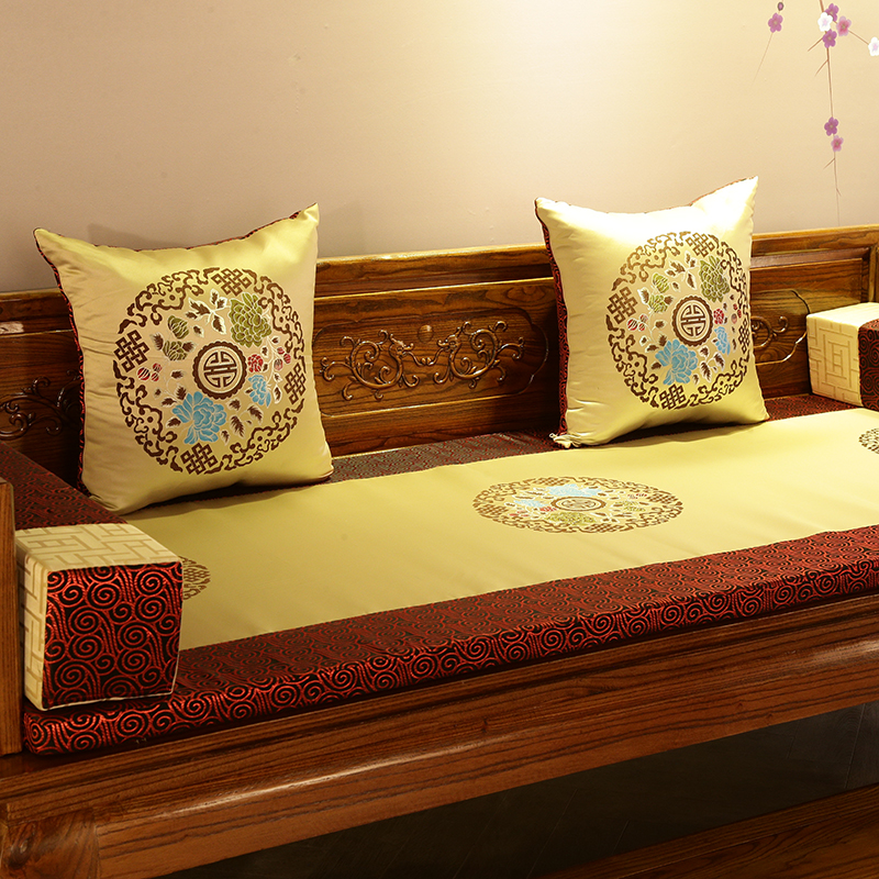 厂家直销中式红木家具坐垫罗汉床垫子海绵垫五件套沙发垫定制